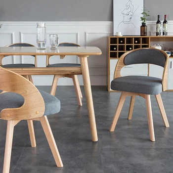 Трапезни столове от масивно дърво в скандинавски стил, Въртящата Модерна минималистичная мебели за ресторант, Стол с облегалка, Кухненски мебели