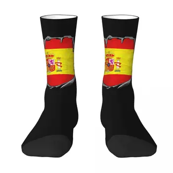 Национален флаг. В Испания. Чорапи Harajuku, супер меки чорапи, всесезонни чорапи, аксесоари за подарък на мъж или жена за рожден ден
