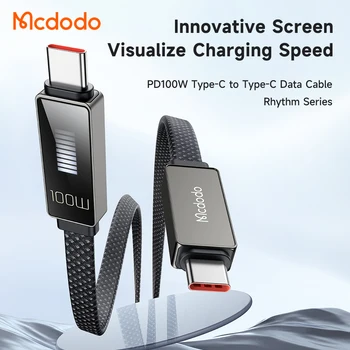 Mcdodo 100 W Кабел Type C-C Кабели За Xiaomi Samsung S21 S22 Tablet Huawei Смартфон Line Бързо Зареждане на Вградения чип E-mark