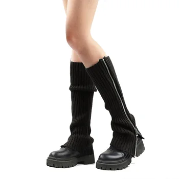 Дамски Топло за Краката с Цип, Дълги Чорапи в стил Лолита