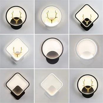 TYLA Nordic Творчески Стенни аплици Лампа Модерни осветителни тела с глава на Елен за дома, спални
