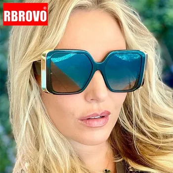 RBROVO Квадратни Големи Слънчеви очила Дамски Реколта Златни Очила за жени/Мъже 2023, Висококачествени Очила Gafas De Sol Hombre