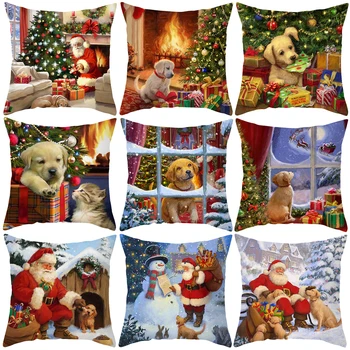 Коледен Калъф За Възглавници Забавни Коледни Декорации За Дома 2023 Навидад Дядо Коледа Калъфка Украшение Честит Подарък За Нова Година
