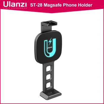 Магнитен държач за телефон Ulanzi ST-28 за iPhone 14 13 12, Закрепване за Статив с Подсветка Magsafe за вертикално снимане в Студена Башмаке