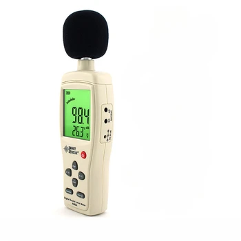 AS824 Ръчно Измерване на Нивото на звука с Голям LCD екран, Цифров Измерител на Нивото на шума в Децибели 30 ~ 130 db, Измерване на Нивото на шума, Аудио Тестер
