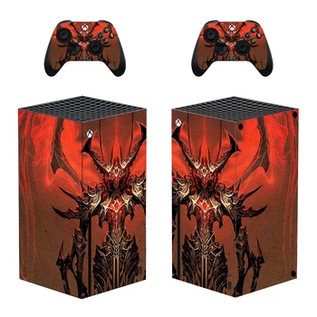 Стикер за кожата в стил Diablo IV Xbox Series X, за конзола и 2 контролери, vinyl стикер за защитни обвивки, стил 1