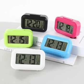 Led Дигитален будилник с висока температура и дата, Мини-Настолни, електронни часовници Simplicity, Сладък студентски будилник за сън