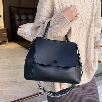 Дамски Луксозна чанта през рамо, Благородна Модни реколта чанта от изкуствена кожа с Голям капацитет, дамски дизайнерска чанта през рамо, Новост