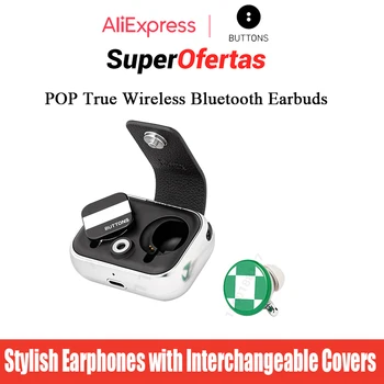 БУТОНИ POP True Wireless Bluetooth Слушалки С Активно Шумопотискане EarPods Модни Дрехи/Сменяеми Калъф В Стил Слушалки