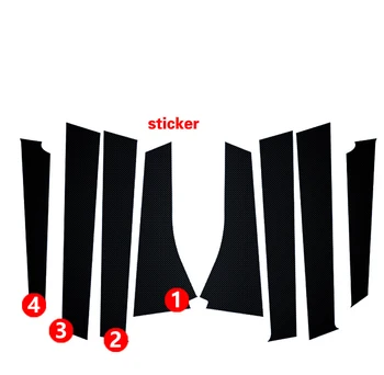 8 Бр. От въглеродни влакна Автомобилен Стайлинг Window B Column Стикер за Багажник За Honda Fit/Jazz GK5 3rd GEN 2014-2017 C603 Етикети