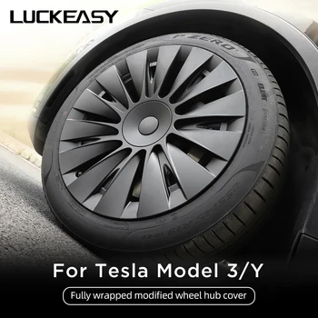 За Tesla Model3 Капачката на главината на колелото 2023 Модел Y Подмяна на капачките колела 18-19 См включени Всички Аксесоари за джанти и 4 бр.