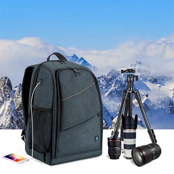 PULUZ Външна преносима водоустойчива чанта за фотоапарат със защита от надраскване, Двойно през раница, чанта за фотоапарат, чанта за цифров огледално-рефлексен фотоапарат