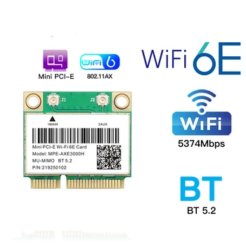 5374 Mbps на 2,4 G 5G 6G WiFi 6E AX210HMW Bluetooth 5,2 МУ-MIMO Mini PCI-E WiFi Карта 802.11 ax За Безжичен адаптер Wlan Intel AX210