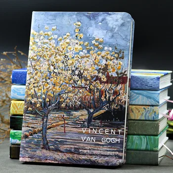 Бележник A5 Van Gogh Скъпа Кожена Джобен Дневник-Планер Filofax Седмичен Дневник Пътник Тефтерче С Цветни страници Канцеларски материали