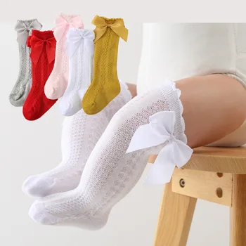 Детски аксесоари, Чорапи за малки момичета, Чорапи за новородени с лък, Чорапи за новородени с рюшами, Чорапи за момичета, Новородено Дете, Момче, Момиче 0-24 месеца