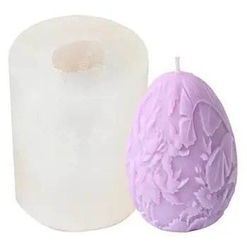 Силиконова форма за Великденски яйца Силиконови форми за шоколад С модел под формата на листа и цветя, САМ Формата За собственоръчно Сапун Ароматерапевтическая Свещ