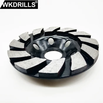 2 елемента 100 мм диамант турбо редови шлайфане кръг с чаша диск за Шлайфане на бетон, строителни материали