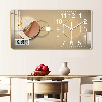 Декоративни часовници за всекидневна, стенни часовници, Модерен Температурен Календар, часовник с Перфорации, безплатен декоративна живопис, часовници