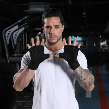 Дишащи спортни ръкавици Ръкавици за вдигане на тежести Регулируем обвивка на китката Ръкавици за вдигане на тежести Пълна защита на дланите за мъже