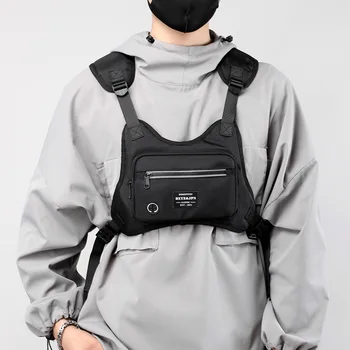 Преносим тактическа жилетка, чанта за мотоциклет, богат на функции облекло за колоездене, нагрудная чанта в стил хип-хоп, поясная чанта с дишаща мрежа