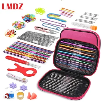 LMDZ 110 бр. комплект куки за плетене на една кука с ергономичен дизайн тъпи игли, маркер за бод, Инструменти за бродерия 