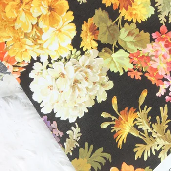 Елегантен Голям Разцвет Памучен плат с принтом във формата на Рози 50x105 см, Цветен Плат, Мозайка Рокля, Украса за дома