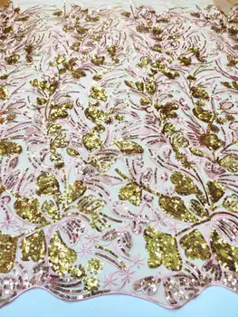 Луксозното издание на Африканската завързана кърпа 2023, най-Новата индийска тъкан Сари, Благородна тюлевая лейси плат с пайети, сватбената рокля YYZ082