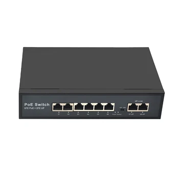 10/100 Mbit/с 6-port Poe със 100 Mbps 2-портов Uplink Smart Switch Бърз Poe комутатор С Подкрепата на AI + 6 кв. Мълниезащита