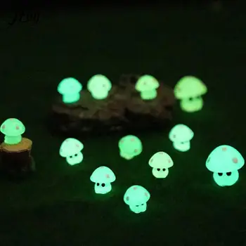 10 бр. разноцветни светещи малки грибочков, мини-фигурка на миниатюрна статуетка на гъбата, декор за блеснали в мрака декорация