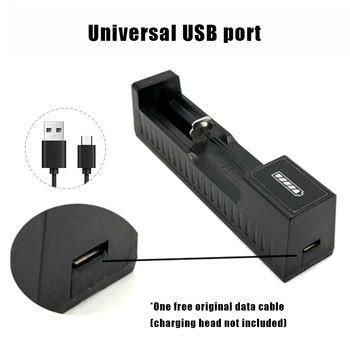 Универсален USB адаптер за зарядно с 1 слот, Led интелигентна зареждане на литиево-йонни батерии 18650 14500 18500 16650