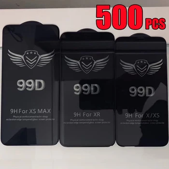 500шт 99D Закалено Стъкло 9H С Пълно Покритие Извити Защитно Фолио За Екран За iPhone 15 Pro Max 14 Plus 13 Mini 12 11 XR XS X 8 7 SE