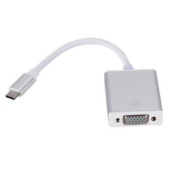 USB 3.1 Type C за мъже и VGA за Жени, кабел-адаптер, конвертор за компютър MacBook