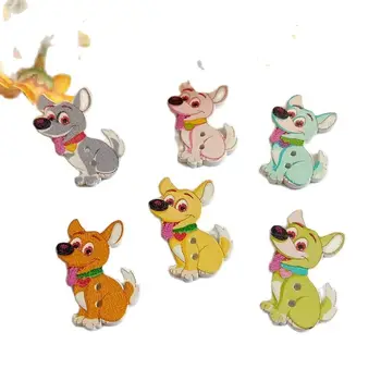 40 бр.. Многоцветни Случайни смесени копчета за кучета 22 мм * 37 мм Дървени копчета за деца, украса със собствените си ръце, шевни Аксесоари