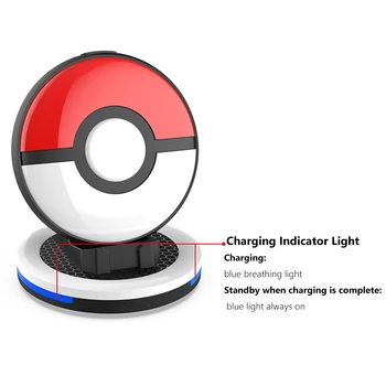 Адаптер за зарядно устройство индикатор за зареждане, докинг станция за зарядното устройство Type-C, устойчива на плъзгане силиконова подплата, аксесоари за защита от падане, за да се Pokemon GO Plus +