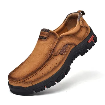 Мъжки ежедневни обувки, Маратонки, висок клас модни обувки от 100% естествена кожа, мъжки обувки, ръчно изработени върху плоска подметка от телешка кожа, мъжки кожени обувки