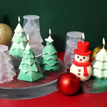 Форми за Свещи на Коледната Елха 3D Силиконови Комплект за направата на Коледни Свещи 