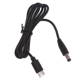 Штекерный захранващ кабел Type-C към DC5521, захранващия кабел от USB C до 5,5x2,1mm, Штекерный тел власт, Съединителна линия
