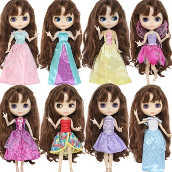 Рокля за кукла BJDBUS, модно принцеса рокля, пола-фея, блузи, ежедневни облекла за момичета, аксесоари за кукла Blythe, 11,5-инчов детска играчка