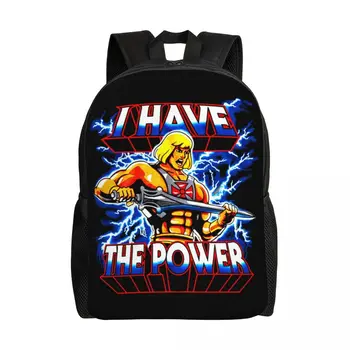 Раница Masters Of The Universe за Момичета и Момчета Power He-Man, Ученически Пътни Чанти за Колеж, Дамски Мъжки чанти за книги, Подходяща за лаптоп 15 Инча