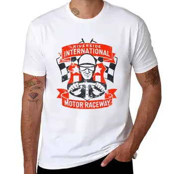 Нова тениска Riverside California Raceway, бързосъхнеща тениска, спортна риза, тениски за мъже, памук