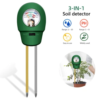 Тестер за PH на почвата растения 3 в 1, pH-влагомер, анализатор на влажност, Измерване на киселинност