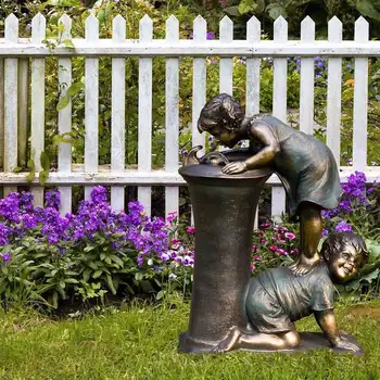 Украсете и Скулптура за момчета и момичета, Градински декорации Занаяти, изработени от смола Градински декорации, Празнични подаръци