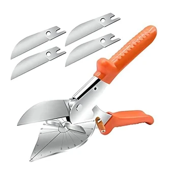 1 комплект многоугловых торцовочных ножица с възможност за регулиране на 45-135 градуса, многофункционални кръст-cut ножици Оранжеви стоманени кръст-cut ножици
