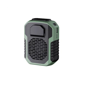 Преносим Колан вентилатор, окачен мини USB вентилатор за климатик, Спорт на открито, охлаждане климатик, зелен + черно