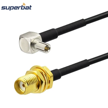 Superbat SMA Женски към TS9 Мъжки Правоъгълен Конектор Косичка RF Коаксиален кабел RG174 15 см за Антена Huawei, ZTE