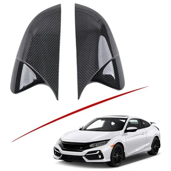 Тампон върху страничното огледало, за Honda Civic 2016-2020, капачки за огледала за обратно виждане, изработени от въглеродни влакна