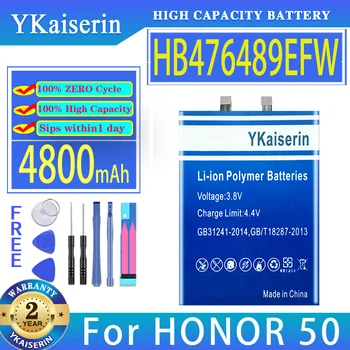 YKaiserin 4800 mah Взаимозаменяеми батерия HB476489EFW за huawei HONOR 50 За батерии на мобилни телефони HONOR50