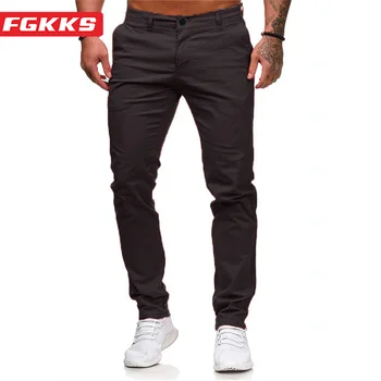 FGKKS 2023 Улични Маркови Панталони за мъже, приталенные Директни Модни панталони, Висококачествен дизайн, обикновена панталони за мъже