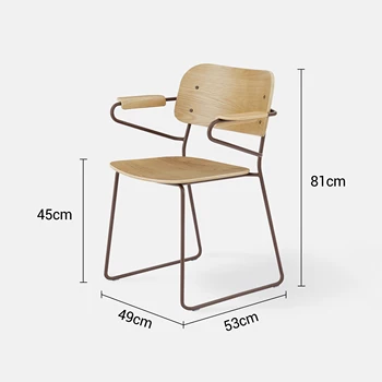 Модерен, Лесен за Хранене на стол Лесен Луксозен Железен стол Скандинавски Дизайн Облегалка от масивна дървесина С висока облегалка Стол за почивка