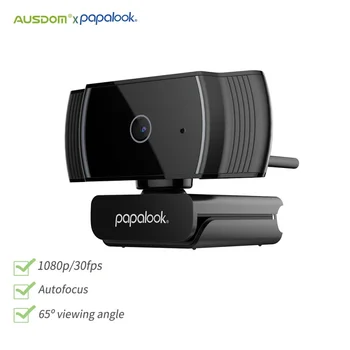 Уеб камера PAPALOOK AF925 с автофокус 1080P Full HD уеб камера за компютър с микрофон, завъртане потоковая компютърна уеб камера